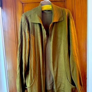 Collared, open front sweater